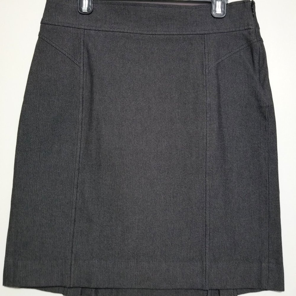 Banana  Republic Charcoal Grey Herringbone Knee-Length Skirt